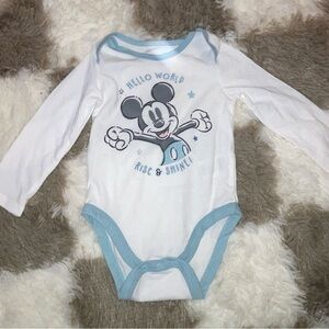 Disney White and Blue Mickey Mouse Bodysuit
